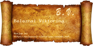 Beleznai Viktorina névjegykártya